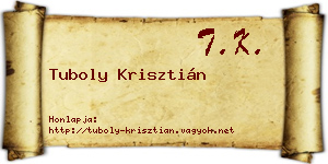 Tuboly Krisztián névjegykártya