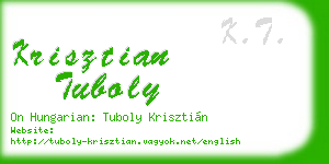 krisztian tuboly business card